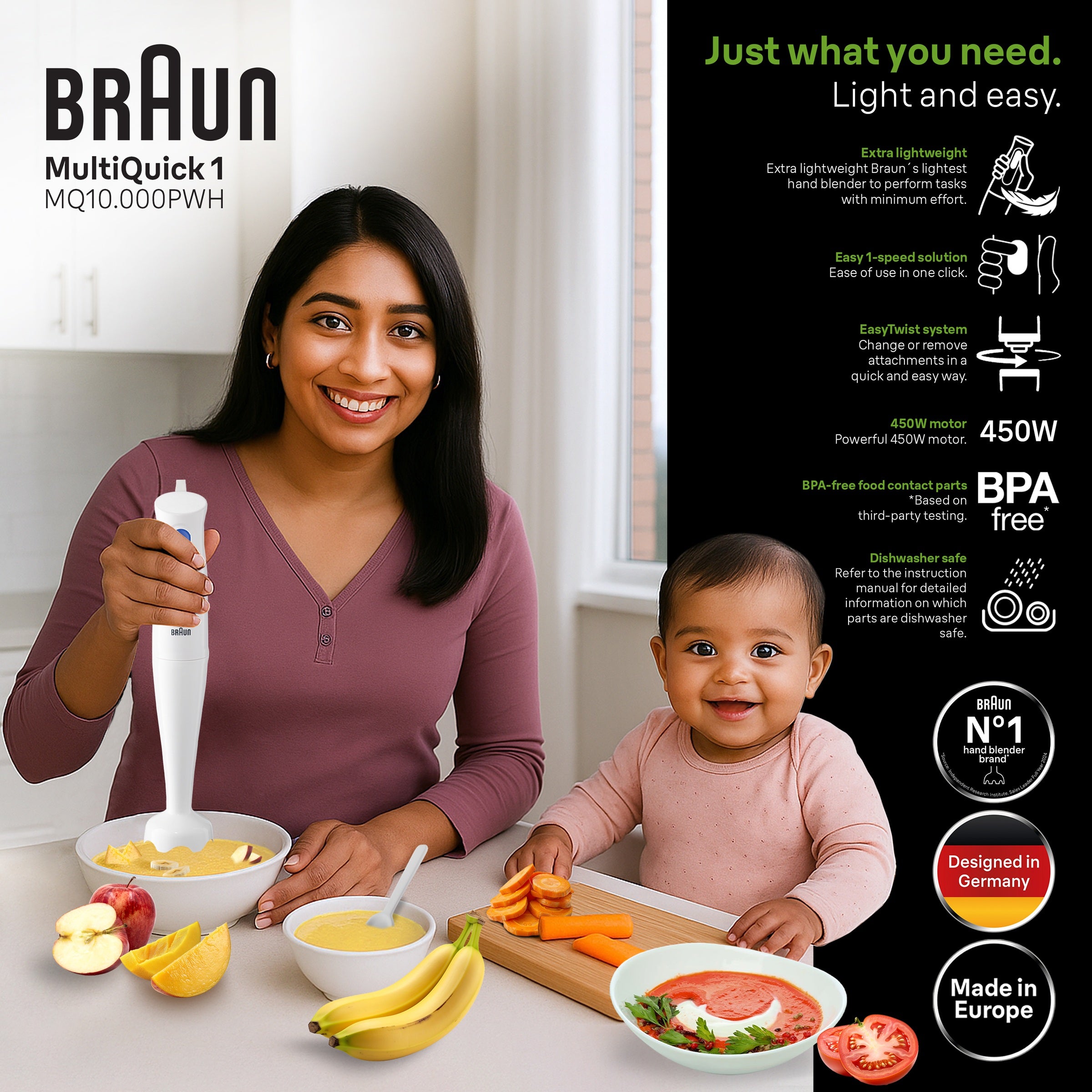 MultiQuick 1 Hand blender MQ10.000PWH