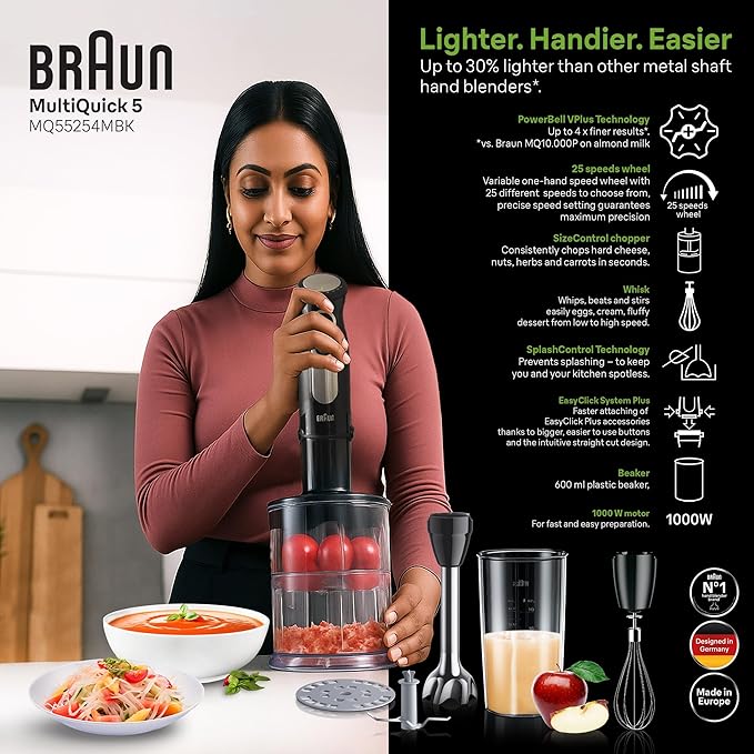 MultiQuick 5 Pro Hand blender MQ55254MBK – Braun India